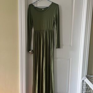 Elegant Olive Green Maxi Dress